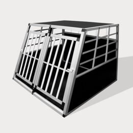 Aluminum Small Double Door Dog cage 89cm 75a 06-0772 gmtpetproducts.com