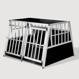 Aluminum Large Double Door Dog cage With Separate board 65a 104 06-0776 gmtpetproducts.com