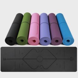 Eco-friendly Multifunction Beginner Yoga Mat With Body Line Thickened Widened Non-slip Custom TPE Yoga Mat gmtpetproducts.com