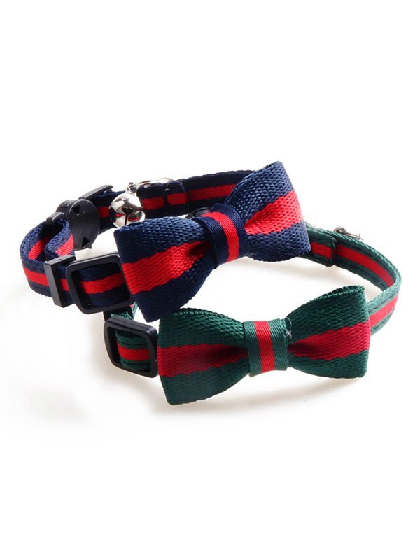 Manufacturer Wholesale Classic Color Plaid Design Cat Collar With Bowknot Bell 06-1610 gmtpetproducts.com