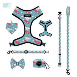 Pet harness factory new dog leash vest-style printed dog harness set small and medium-sized dog leash 109-0006 gmtpetproducts.com