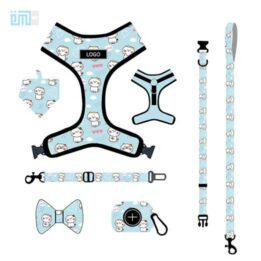 Pet harness factory new dog leash vest-style printed dog harness set small and medium-sized dog leash 109-0007 gmtpetproducts.com