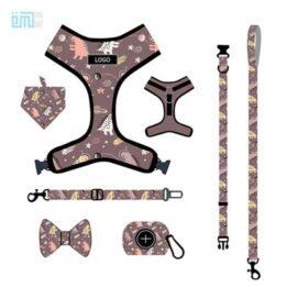 Pet harness factory new dog leash vest-style printed dog harness set small and medium-sized dog leash 109-0010 gmtpetproducts.com