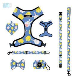Pet harness factory new dog leash vest-style printed dog harness set small and medium-sized dog leash 109-0018 gmtpetproducts.com