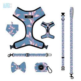 Pet harness factory new dog leash vest-style printed dog harness set small and medium-sized dog leash 109-0019 gmtpetproducts.com