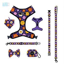 Pet harness factory new dog leash vest-style printed dog harness set small and medium-sized dog leash 109-0021 gmtpetproducts.com