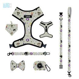 Pet harness factory new dog leash vest-style printed dog harness set small and medium-sized dog leash 109-0022 gmtpetproducts.com
