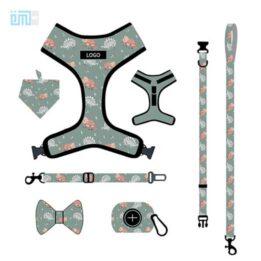 Pet harness factory new dog leash vest-style printed dog harness set small and medium-sized dog leash 109-0025 gmtpetproducts.com