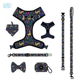 Pet harness factory new dog leash vest-style printed dog harness set small and medium-sized dog leash 109-0027 gmtpetproducts.com