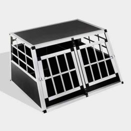 Aluminum Dog cage Small Double Door Dog cage 65a 89cm 06-0770 gmtpetproducts.com
