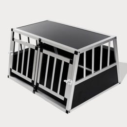 Small Double Door Dog Cage With Separate Board 65a 89cm 06-0771 gmtpetproducts.com