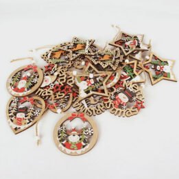 Wooden Hanging Christmas Tree Hollow Wooden Pendant Scene Decoration gmtpetproducts.com