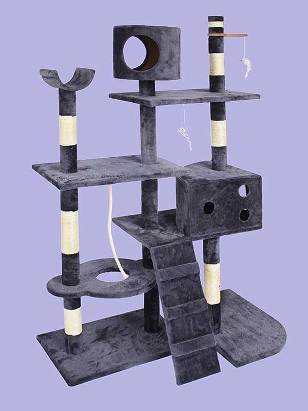 Четырехслойная фланелевая рама для кошек из сизаля, платформа для кошачьей комнаты, лестница для лазания, игрушка для мыши, кошачье дерево 06-0003 gmtpetproducts.com