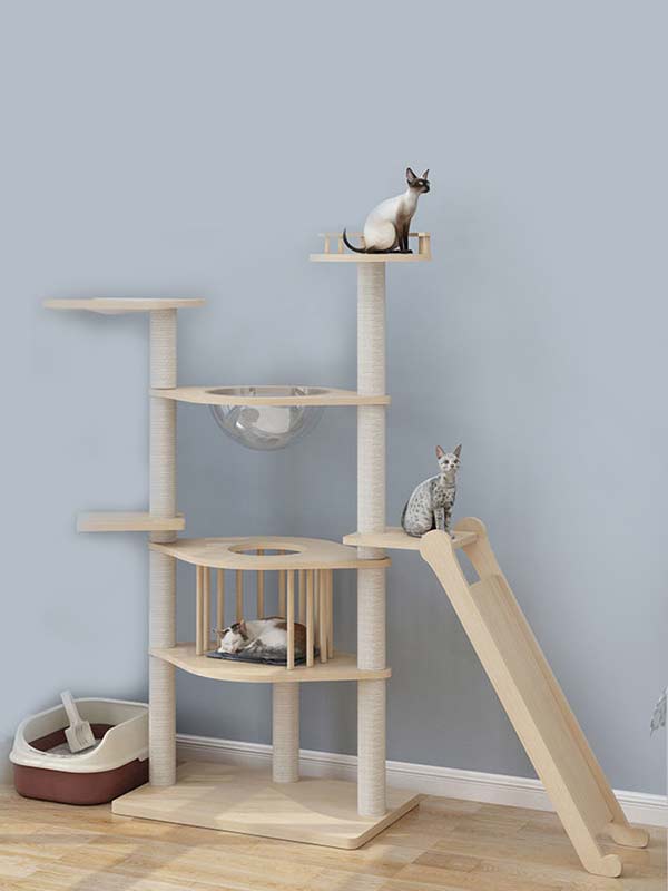 Árvore para gatos no atacado | Torre de gato de madeira OEM | estrutura de escalada para gatos 105-215 gmtpetproducts.com