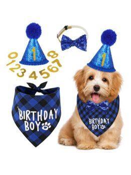Pet party decoration set dog birthday scarf hat bow tie dog birthday decoration supplies 118-37011 gmtpetproducts.com