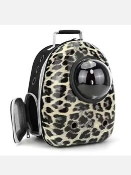Sand leopard print upgraded side opening pet cat backpack 103-45009 gmtpetproducts.com