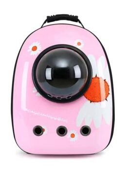 Pink Daisy Upgraded Side Opening Pet Cat Backpack 103-45021 gmtpetproducts.com