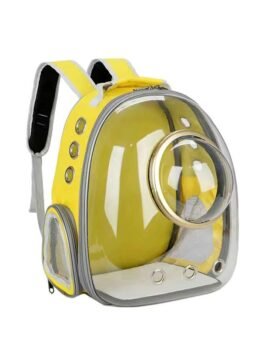 Transparent gold circle yellow pet cat backpack 103-45045 gmtpetproducts.com