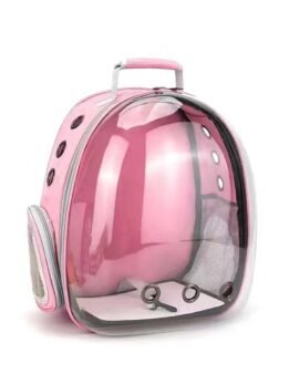 Transparent pink pet cat backpack with side opening 103-45053 gmtpetproducts.com