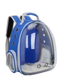 Transparent blue pet cat backpack with side opening 103-45055 gmtpetproducts.com