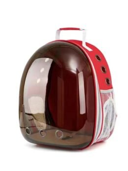 Side opening brown transparent red pet cat backpack 103-45059 gmtpetproducts.com