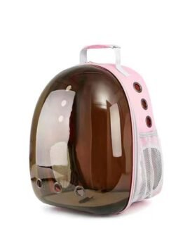 Side opening brown transparent pink pet cat backpack 103-45060 gmtpetproducts.com