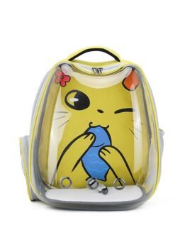 Yellow Transparent Breathable Cat Backpack Pet Bag 103-45078 gmtpetproducts.com