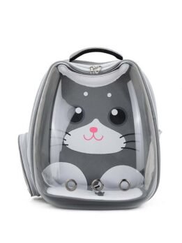 Gray Transparent Breathable Cat Backpack Pet Bag 103-45082 gmtpetproducts.com