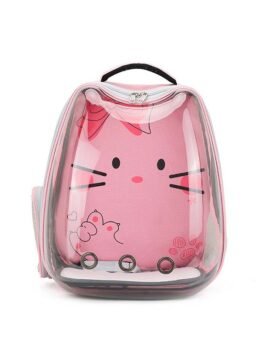 Pink Transparent Breathable Cat Backpack Pet Bag 103-45083 gmtpetproducts.com