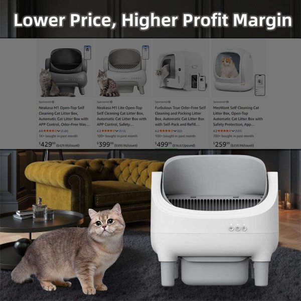 Wholesale New Design Automatic Cat Litter Box APP Control Dual Safety Sensors Self Cleaning Litter Box with Open-Top Design 116-5901 - 图片 4